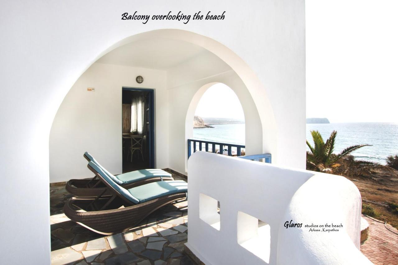 Apartament Glaros Luxury Studio On The Beach Arkasa Zewnętrze zdjęcie