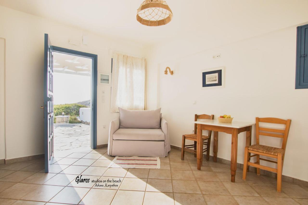 Apartament Glaros Luxury Studio On The Beach Arkasa Zewnętrze zdjęcie