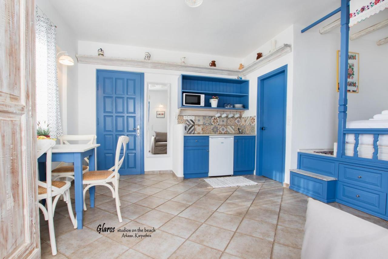 Apartament Glaros Luxury Studio On The Beach Arkasa Zewnętrze zdjęcie